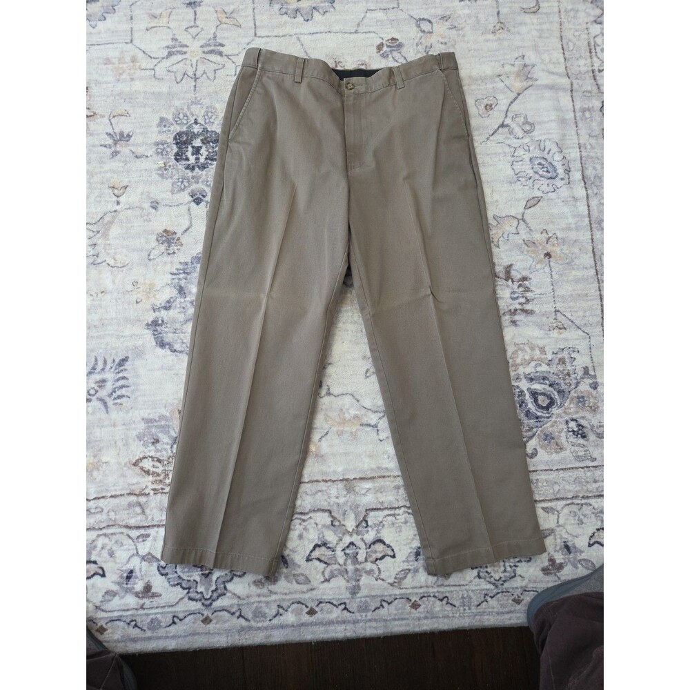 #406 L.L LL Bean Comfort Waist men's brown 37x29 chinos dress pants